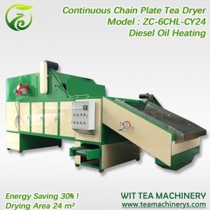 factory Outlets for Leaf Cutting Machine - Diesel Oil Heating Continuous Belt Type Tea Leaves Dryer ZC-6CHL-CY24 – Wit Tea Machinery