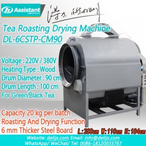 Green Tea Stir Drying Machine Rotating Drum Dryer 6CSTP-CM90
