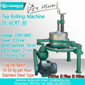 Orthodox Oolong Tea Leaf Processing Roller Machine 6CRT-30