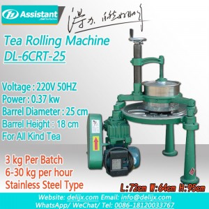 Kawasaki Mini Orthodox Tea Rolling Machine For Oolong/Matcha Tea 6CRT-25